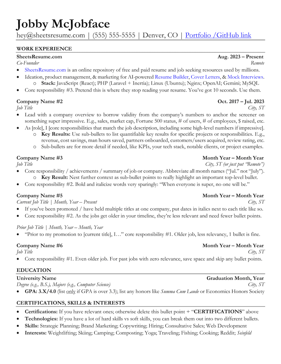 Resume template